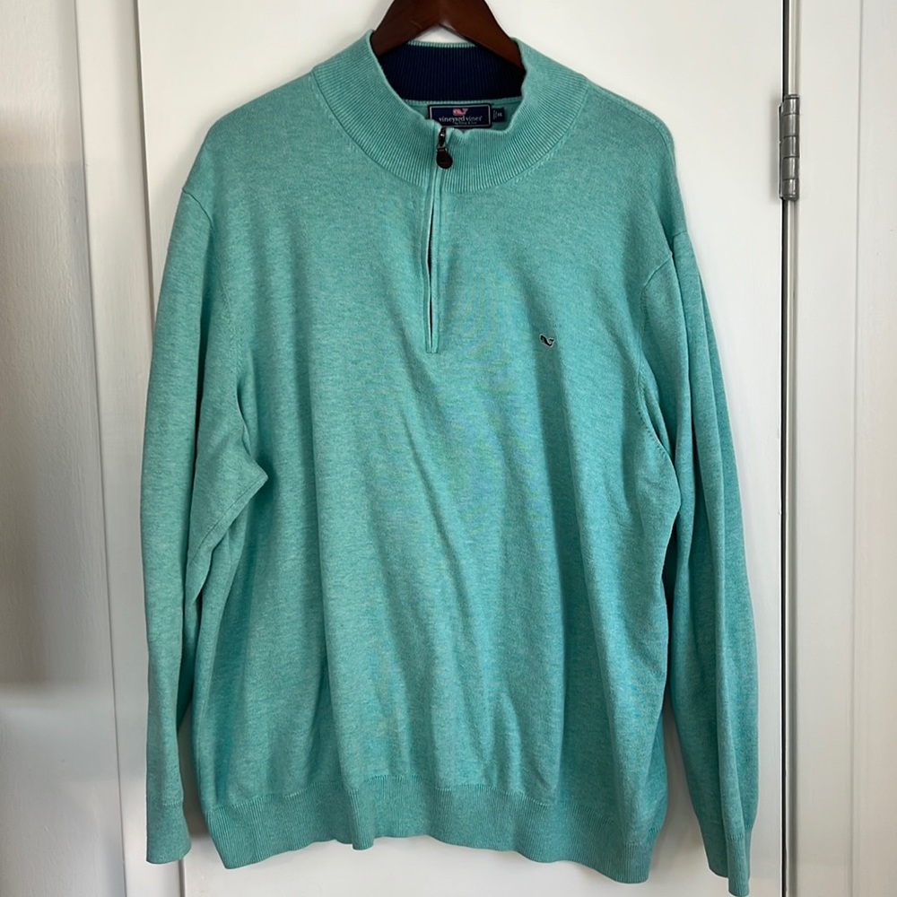 Vineyard Vines Half-Zip Men’s Sweater Mint Green.